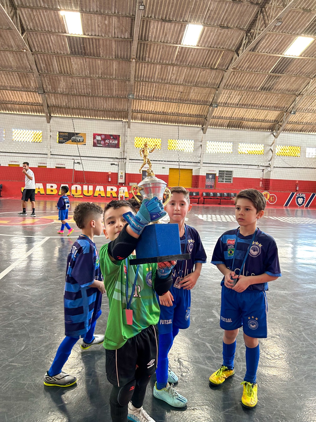 Comemoração no futsal